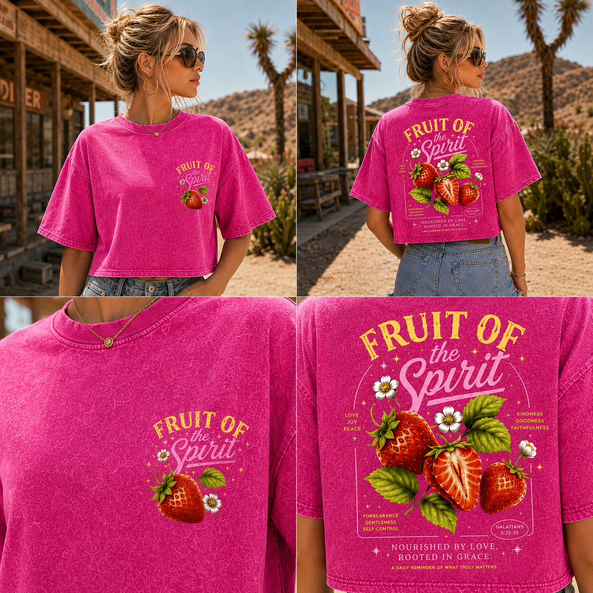 Fruit of the Spirit – Vintage Strawberry Crop Tee