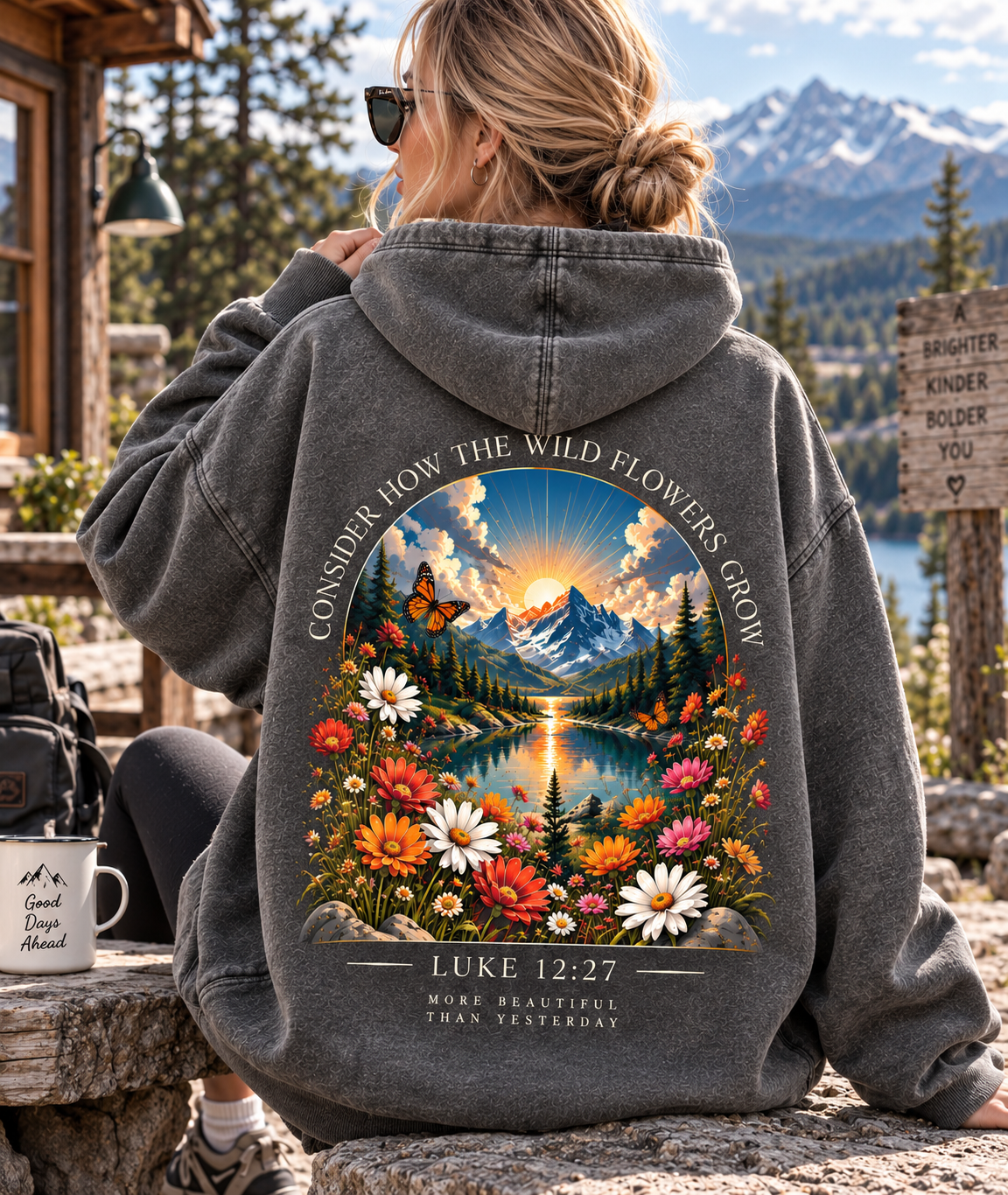 Wildflower Luke 12:27 Hoodie