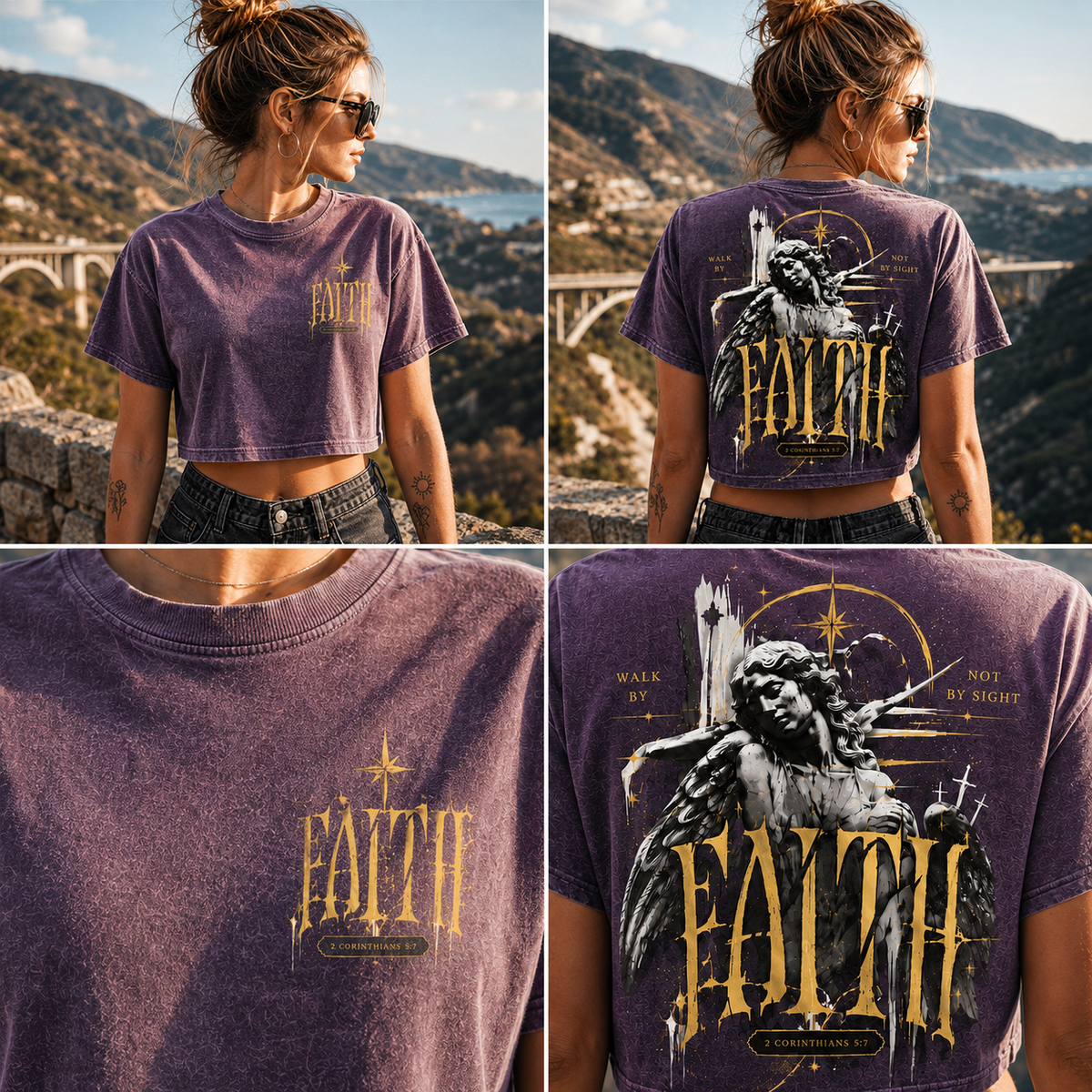 Faith Angel Crop Top – Vintage Faith Graphic Tee