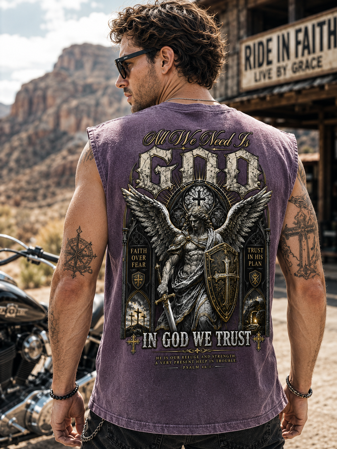 God In Us – Faith Over Fear Washed Tank