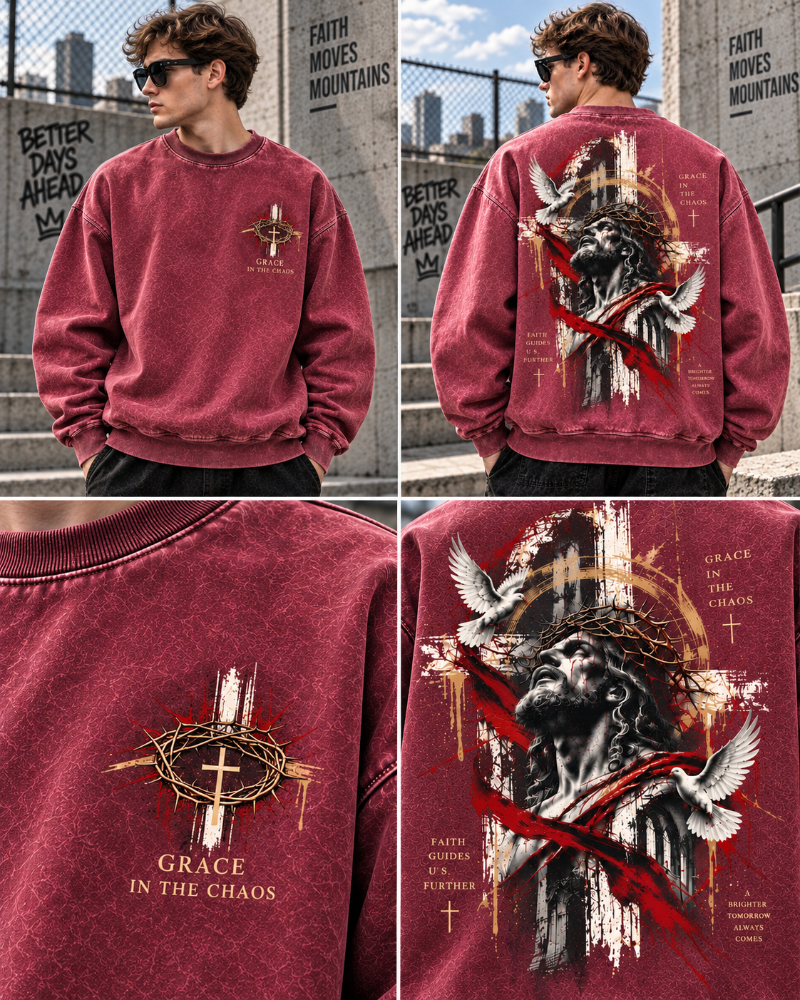 Grace in the Chaos – Vintage Faith Sweatshirt
