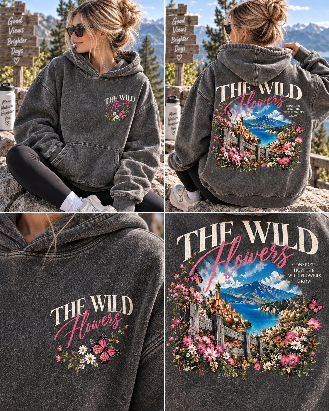 The Wild Flowers Vintage Wash Hoodie