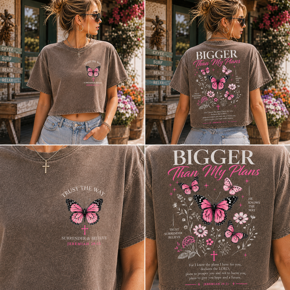 Bigger Than My Plans Butterfly Crop Top
