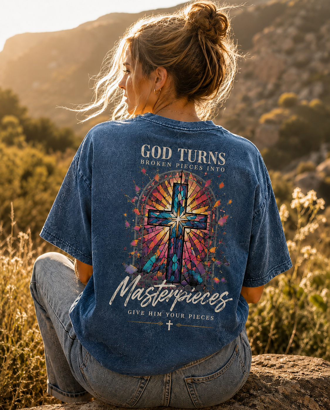 Christian Masterpieces Cross T-Shirt – Vintage Washed Graphic Tee