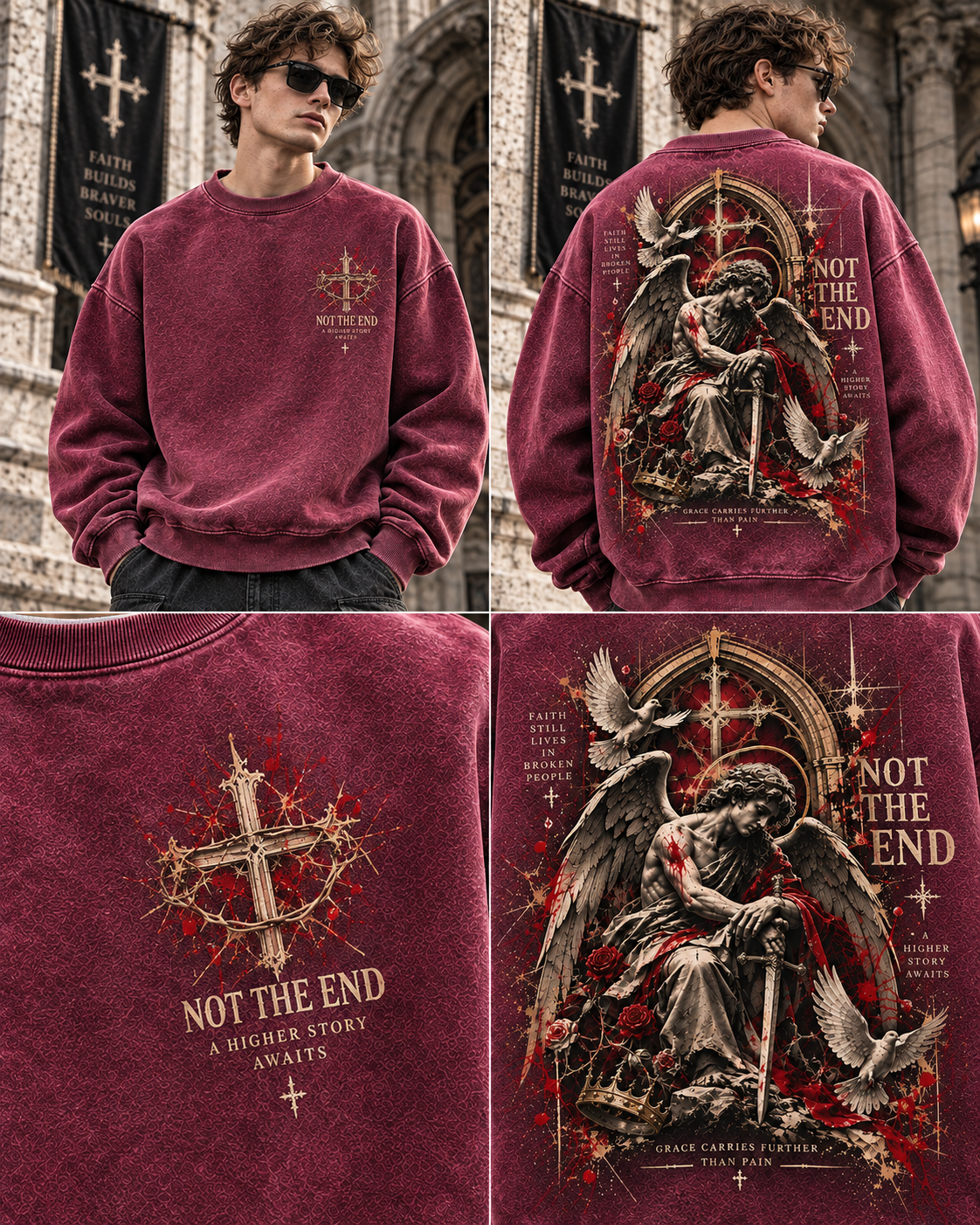 Not The End – Gothic Angel Vintage Sweatshirt