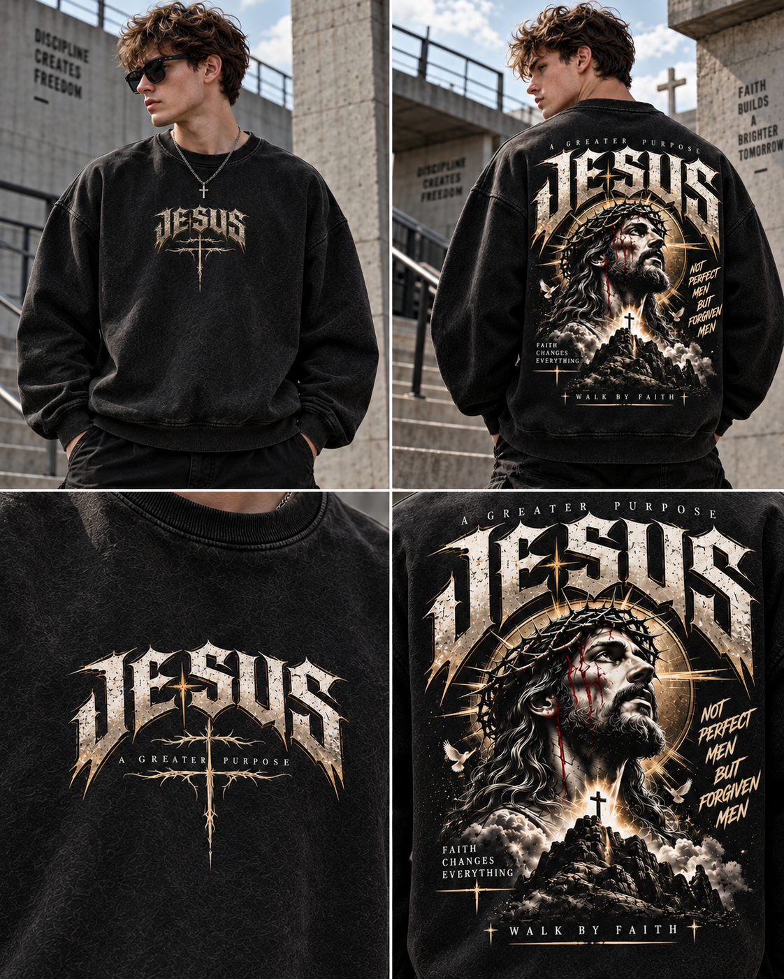 JESUS Faith Vintage Sweatshirt – A Greater Purpose