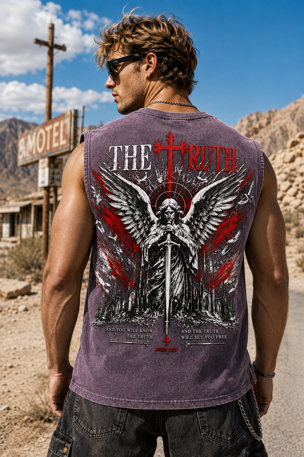 The Truth Angel Washed Black Tank Top