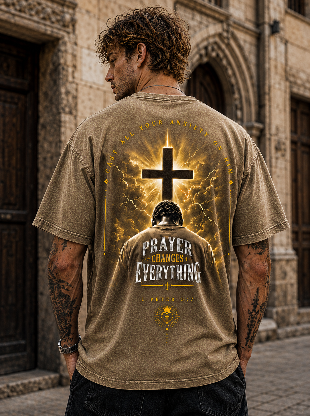 Prayer Changes Everything – Christian Cross T-Shirt