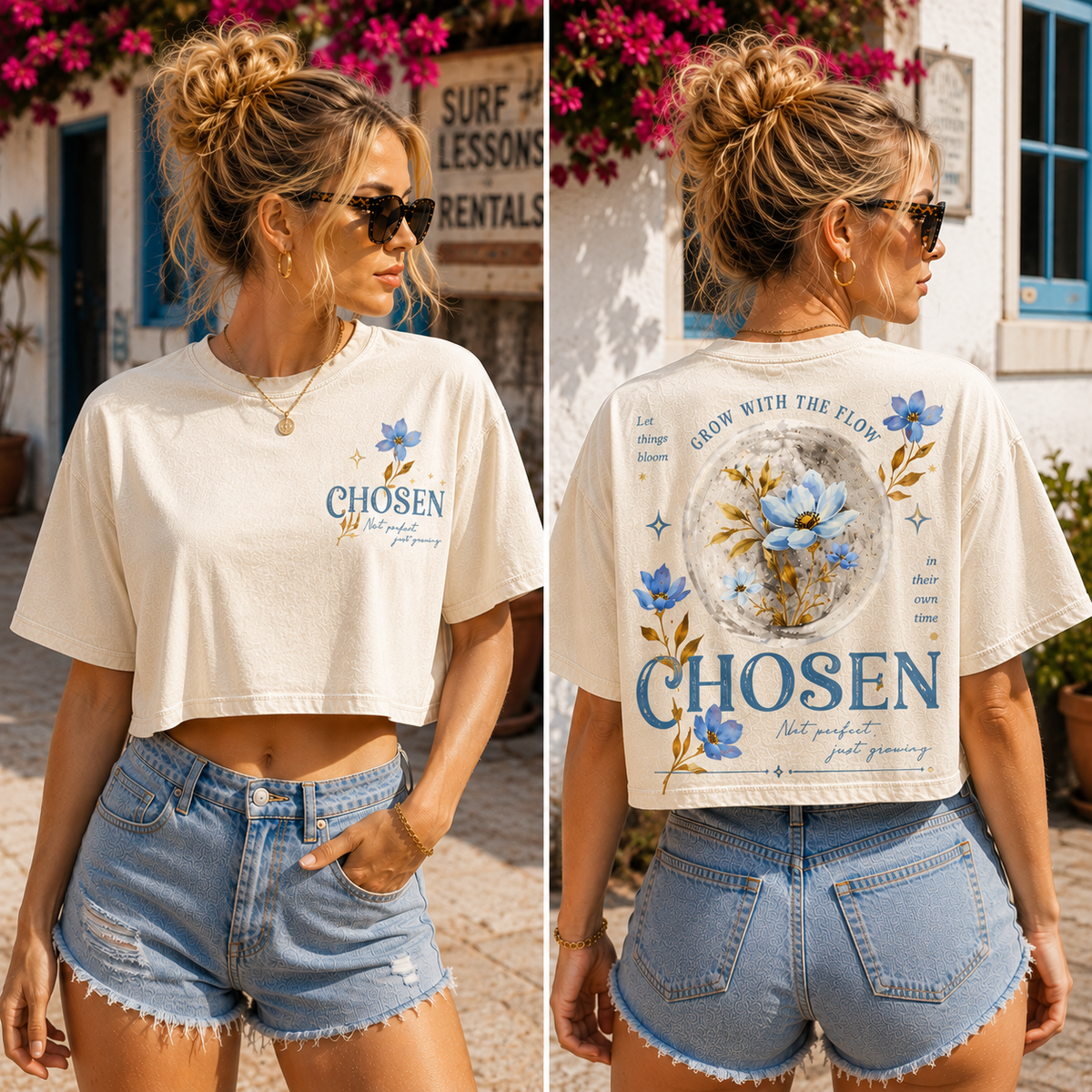 CHOSEN – Vintage Floral Crop Top