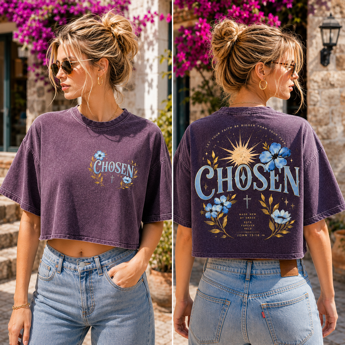 CHOSEN Faith Vintage Crop Top