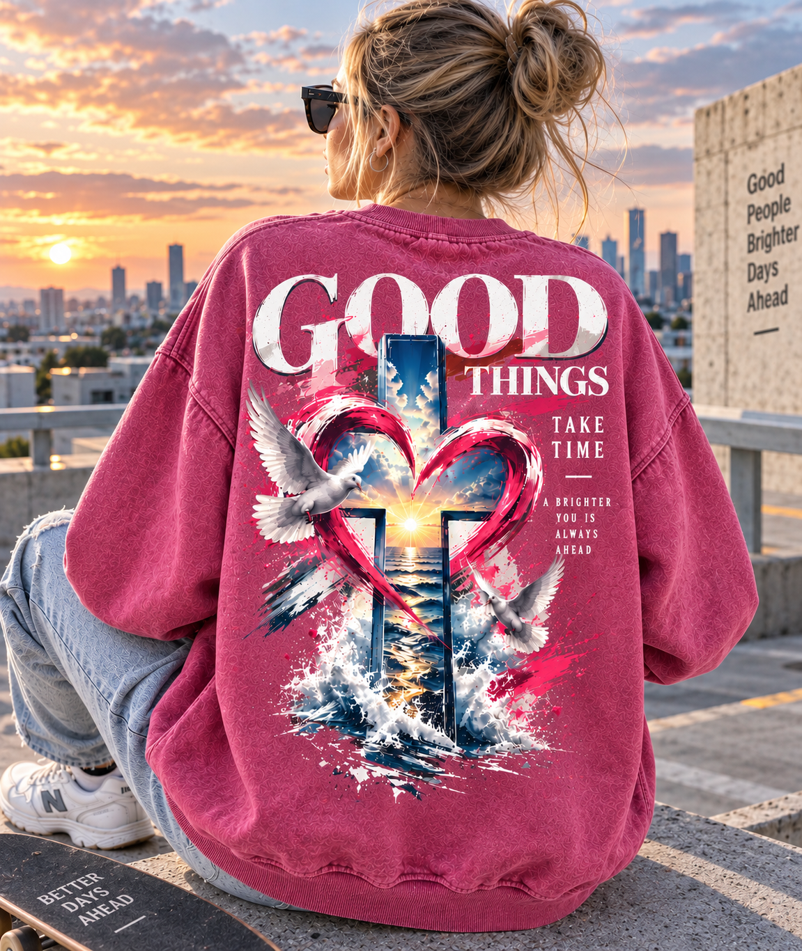 Good Things Take Time – Vintage Graphic Sweatshirt
