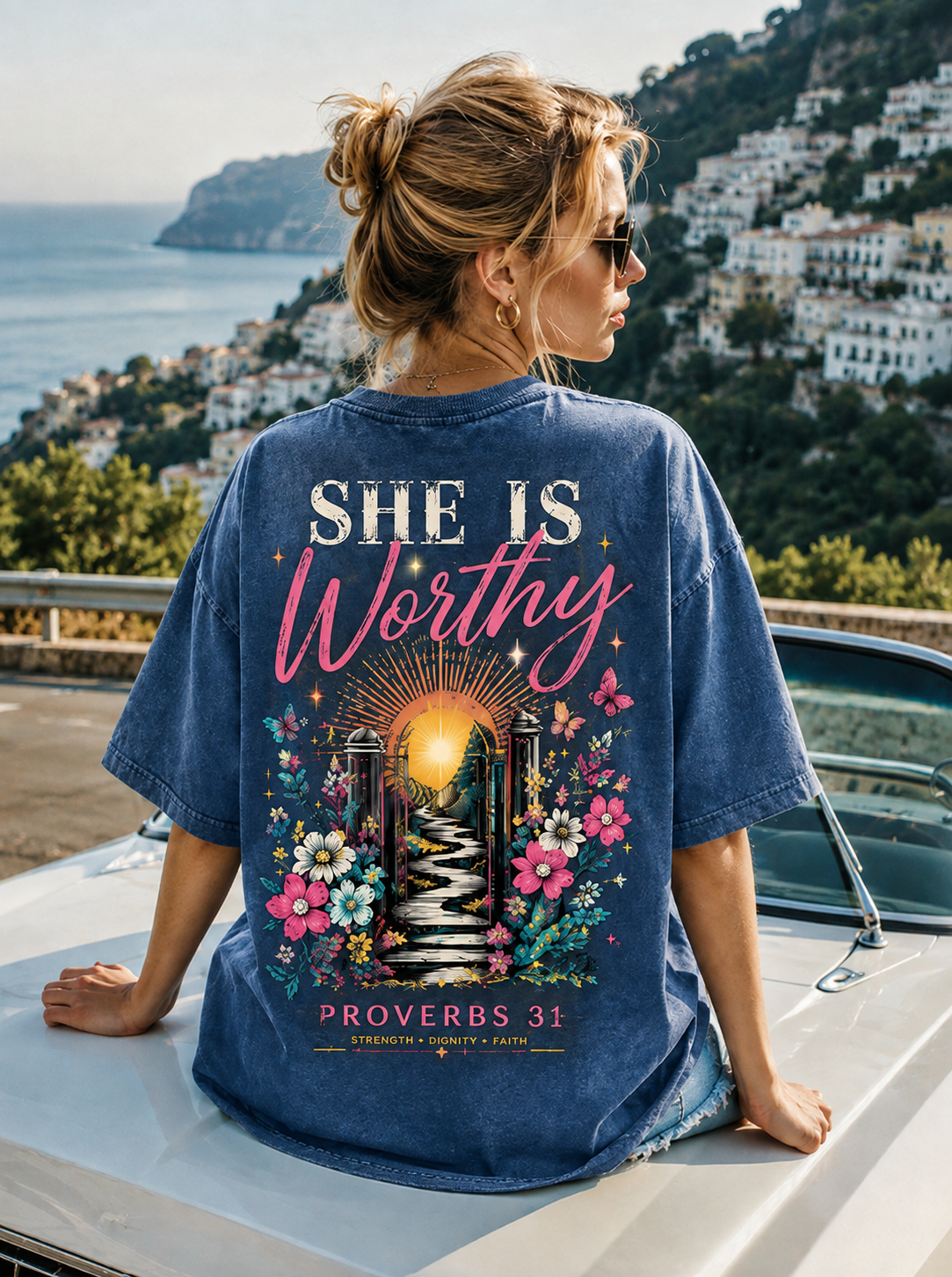 She Is Worthy Tee – Vintage Christian Streetwear