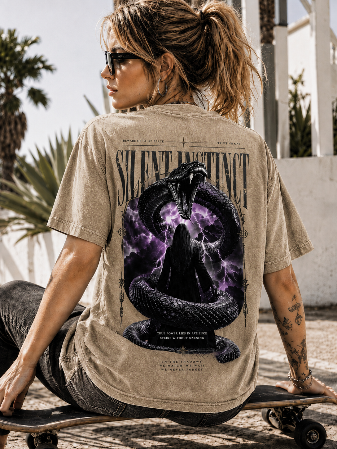 Silent Instinct™ – Vintage Washed Graphic Tee