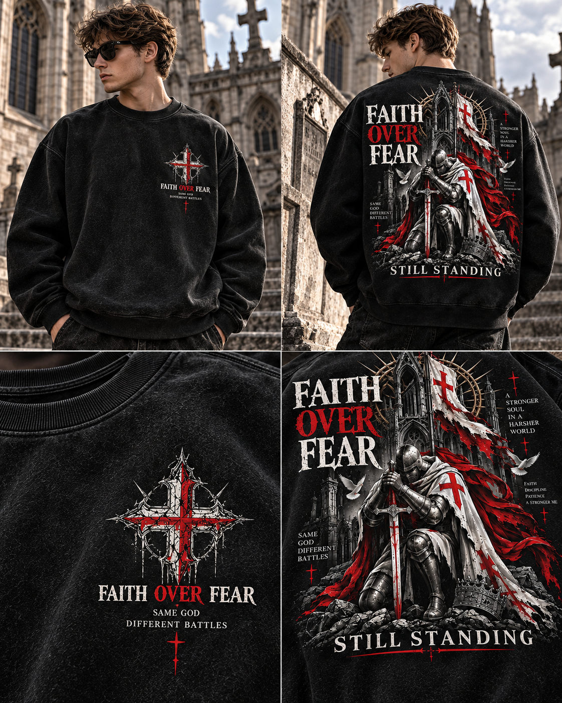 Faith Over Fear – Still Standing Vintage Sweatshirt