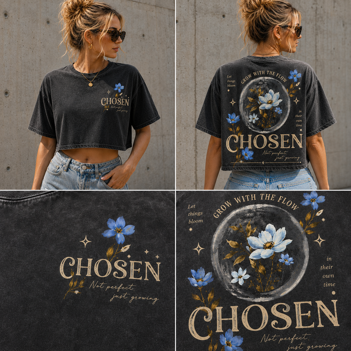 CHOSEN – Vintage Floral Crop Top