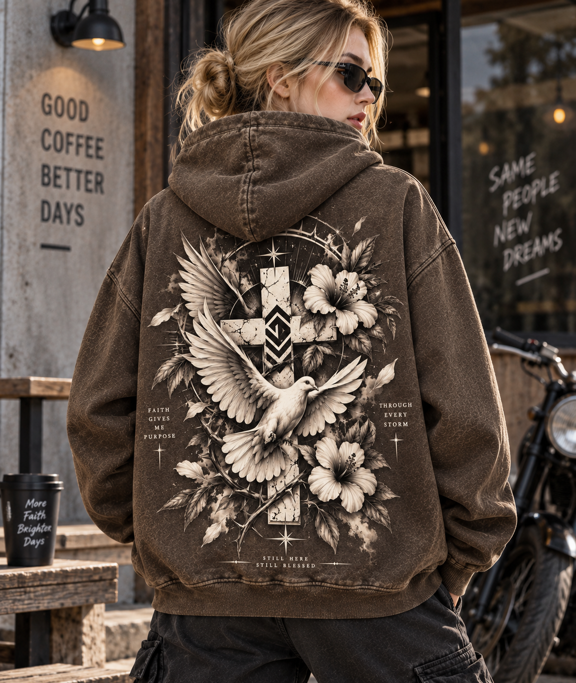 Faith Still Blessed – Vintage Dove Hoodie