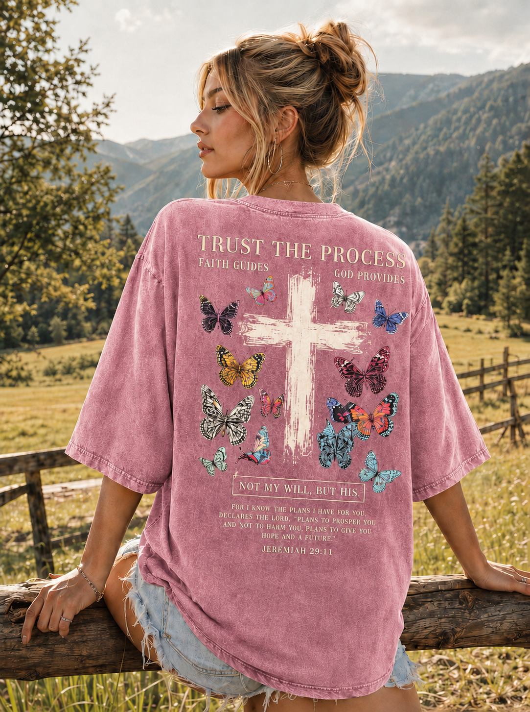 Trust The Process Butterfly Cross Tee