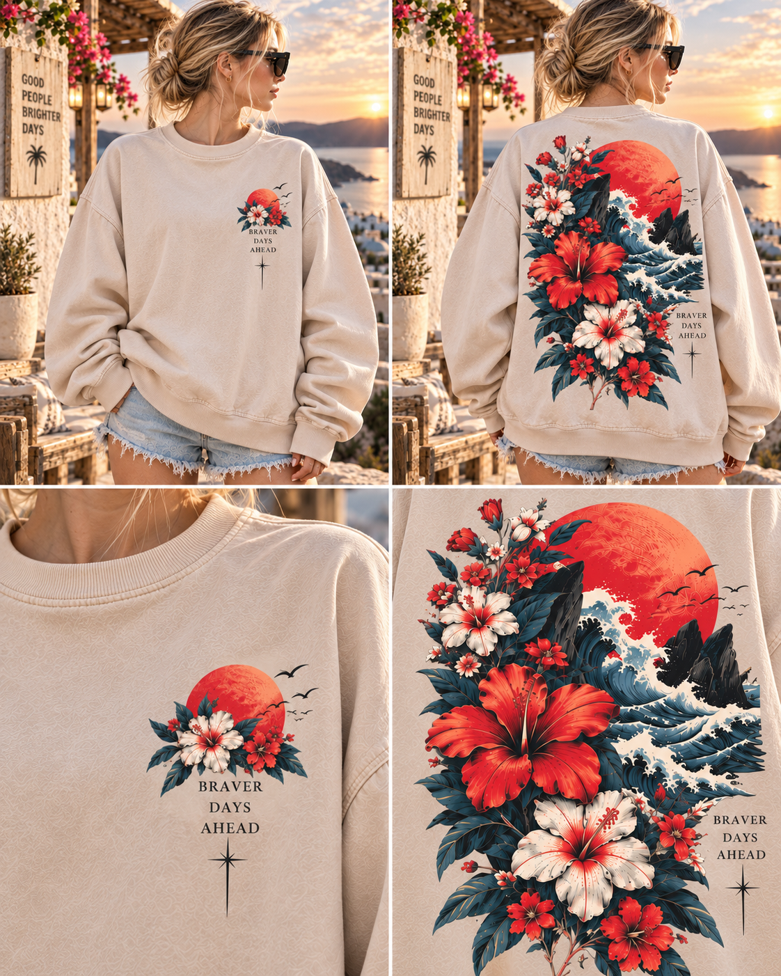 Braver Days Vintage Floral Sweatshirt