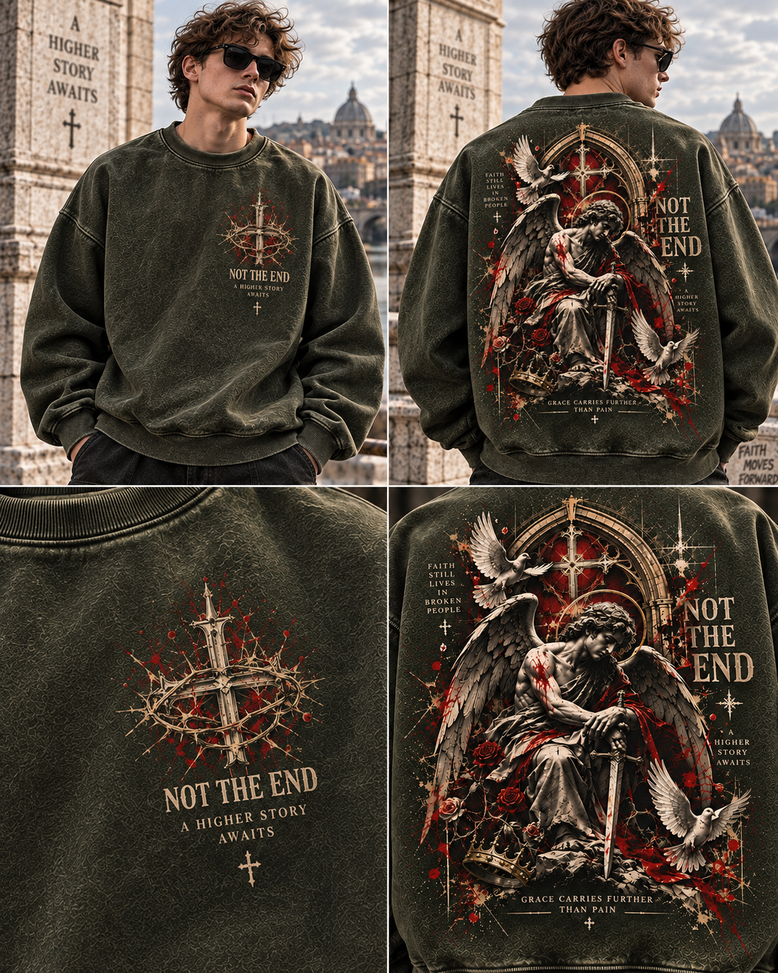 Not The End – Gothic Angel Vintage Sweatshirt