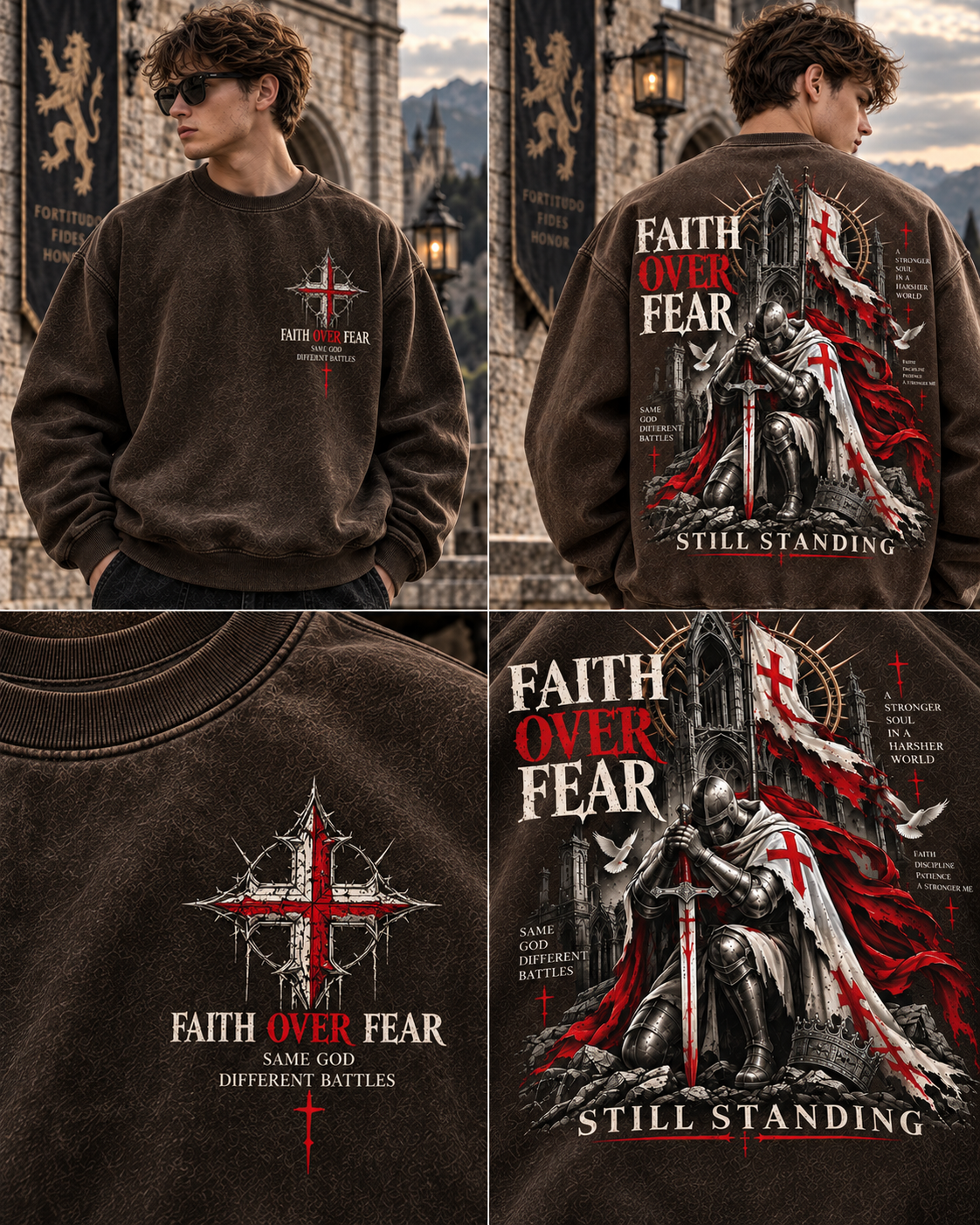Faith Over Fear – Still Standing Vintage Sweatshirt
