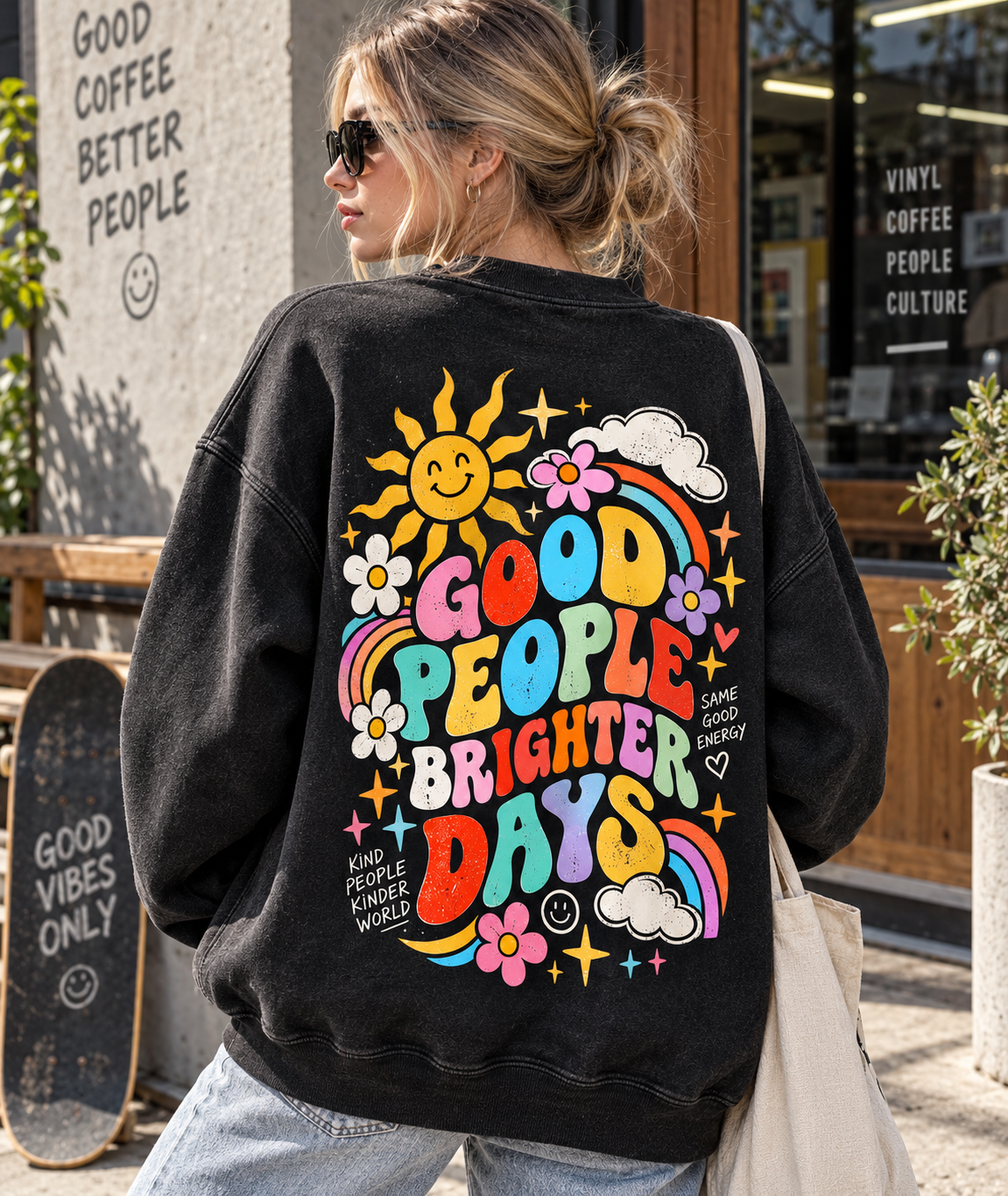 Good People Brighter Days – Vintage Graphic Sweatshirt