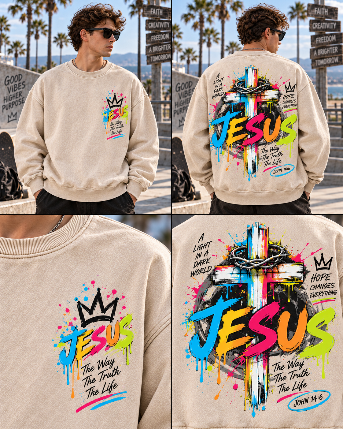 Faith Streetwear – Jesus Vintage Sweatshirt
