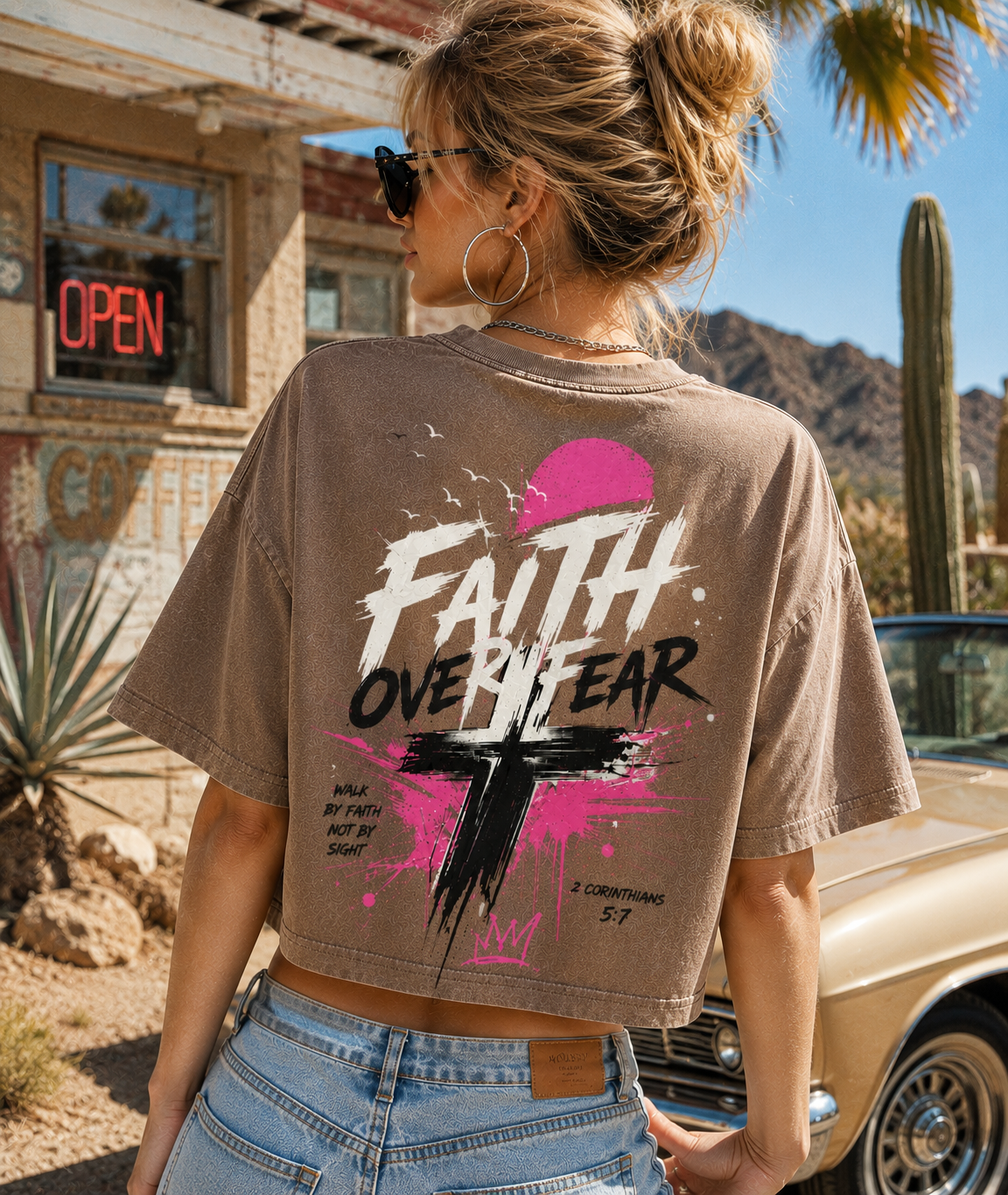 Faith Over Fear – Vintage Faith Crop Tee