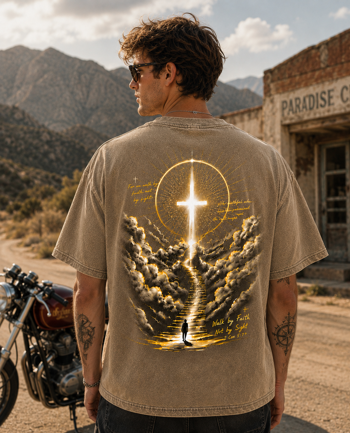 Walk by Faith Graphic Tee – Vintage Washed T-Shirt