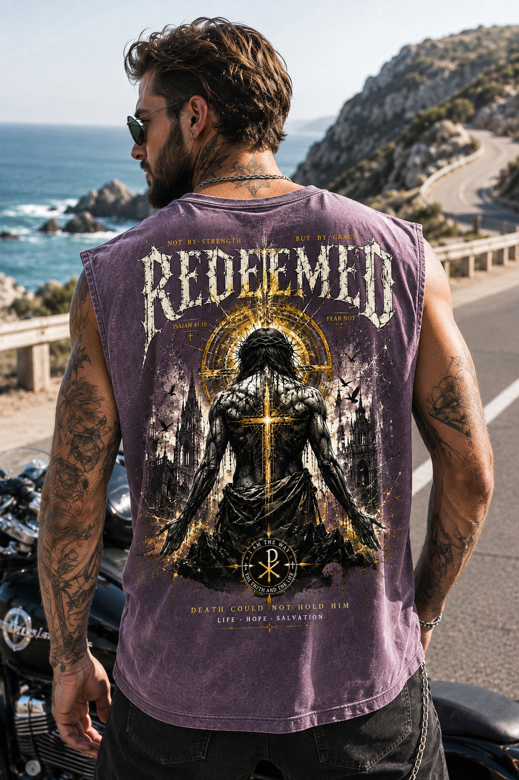 REDEEMED Washed Black Vintage Graphic Tank Top