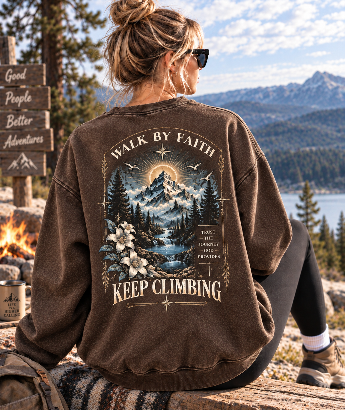 Walk by Faith Vintage Mountain Sweatshirt