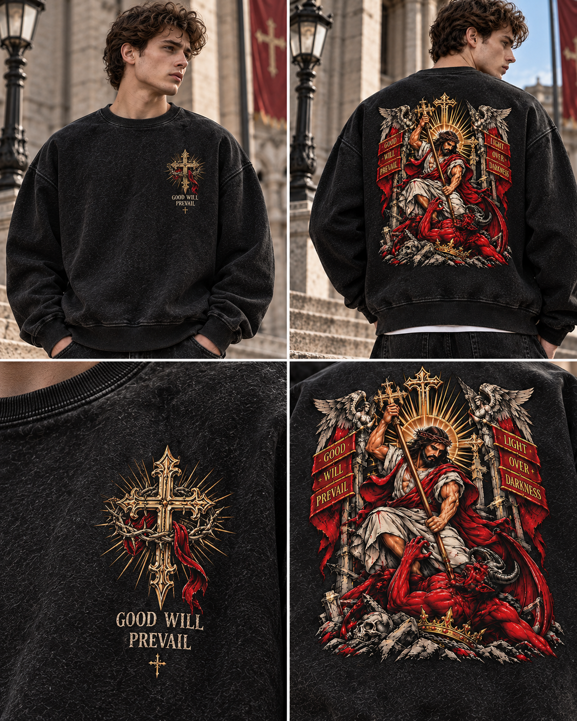Good Will Prevail – Vintage Faith Washed Sweatshirt