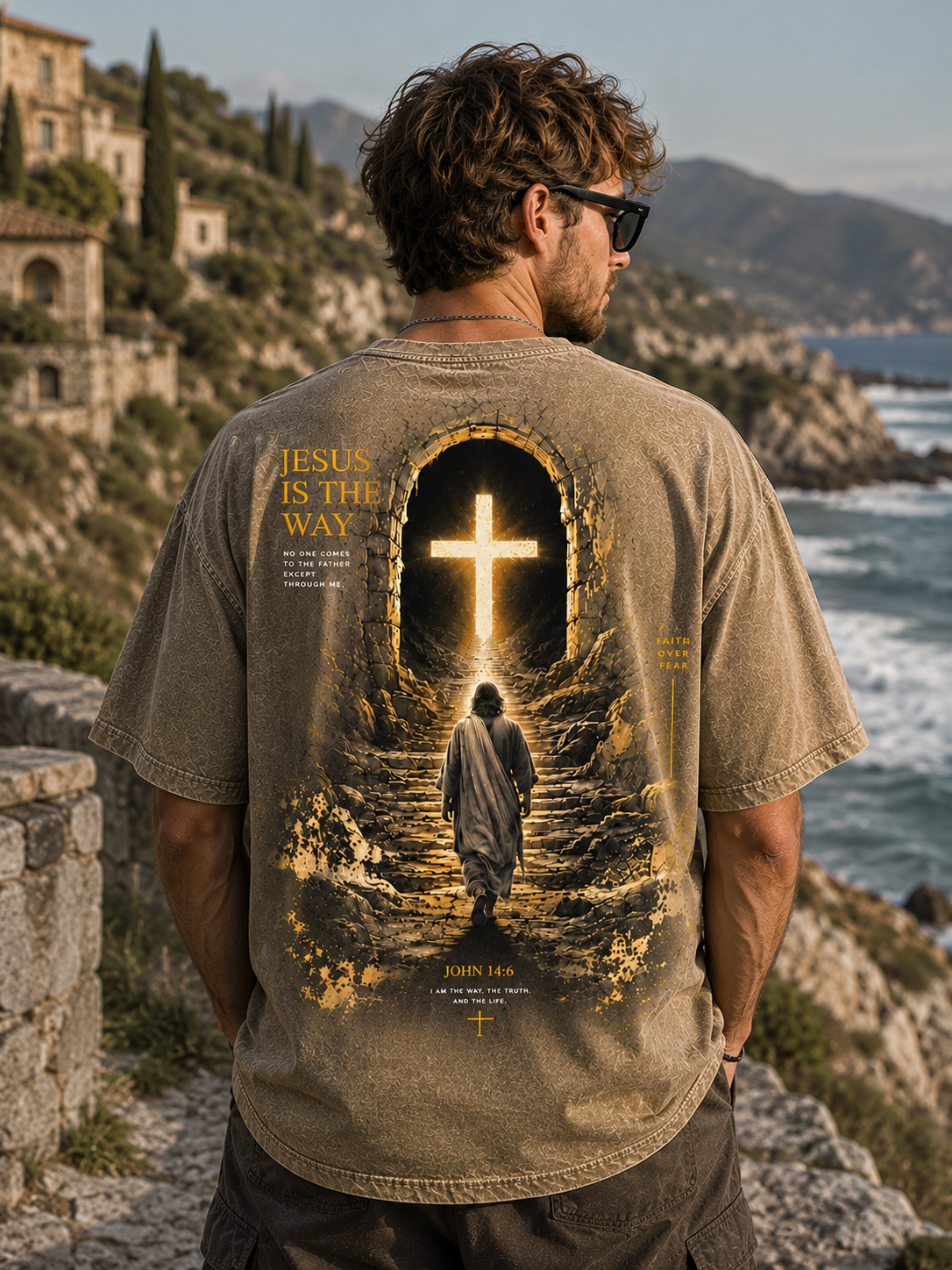 Jesus Is The Way – Vintage Washed Black Graphic Tee