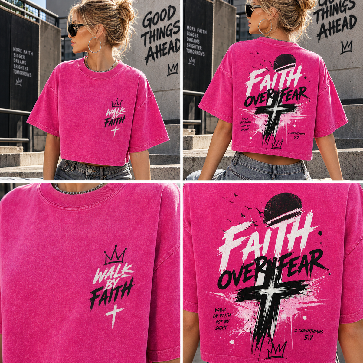 Faith Over Fear – Vintage Faith Crop Tee