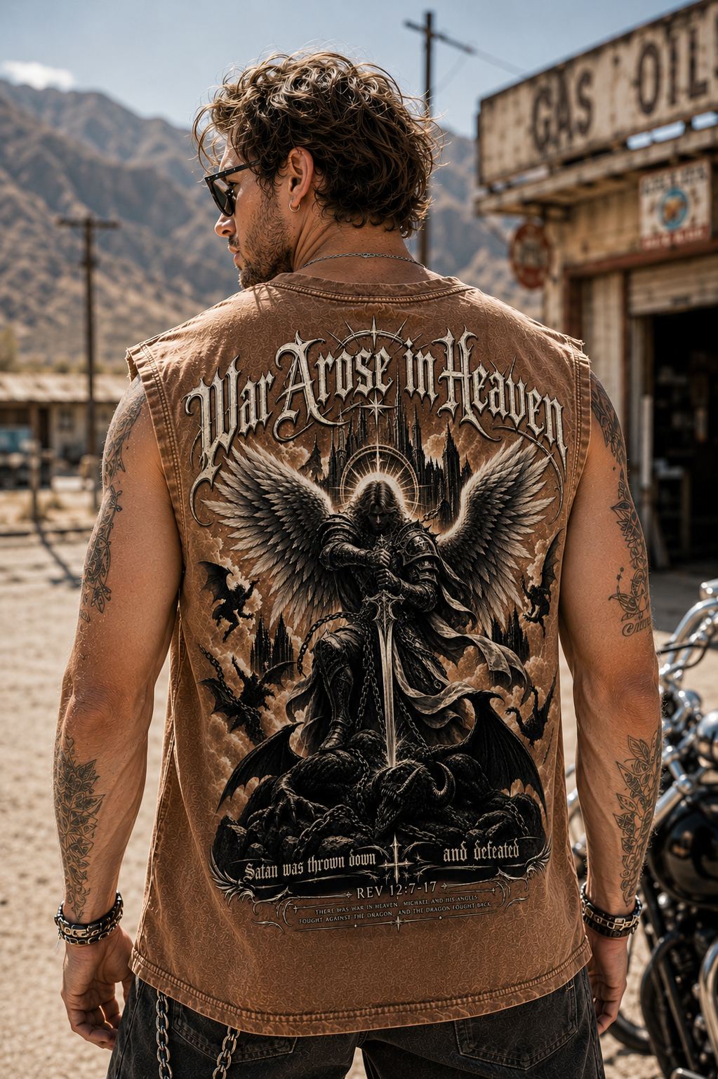 War Arose in Heaven – Gothic Washed Tee