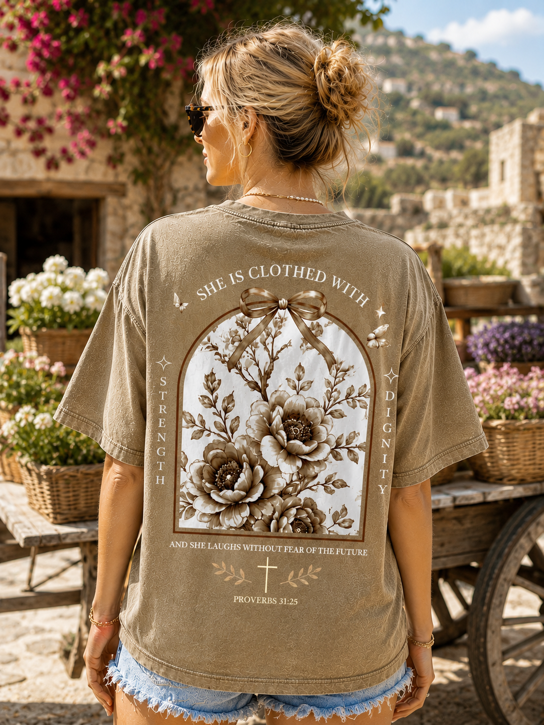 Grace & Strength Vintage Floral Tee