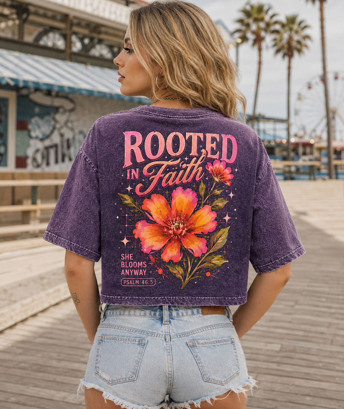 Rooted in Faith – Vintage Floral Crop Top