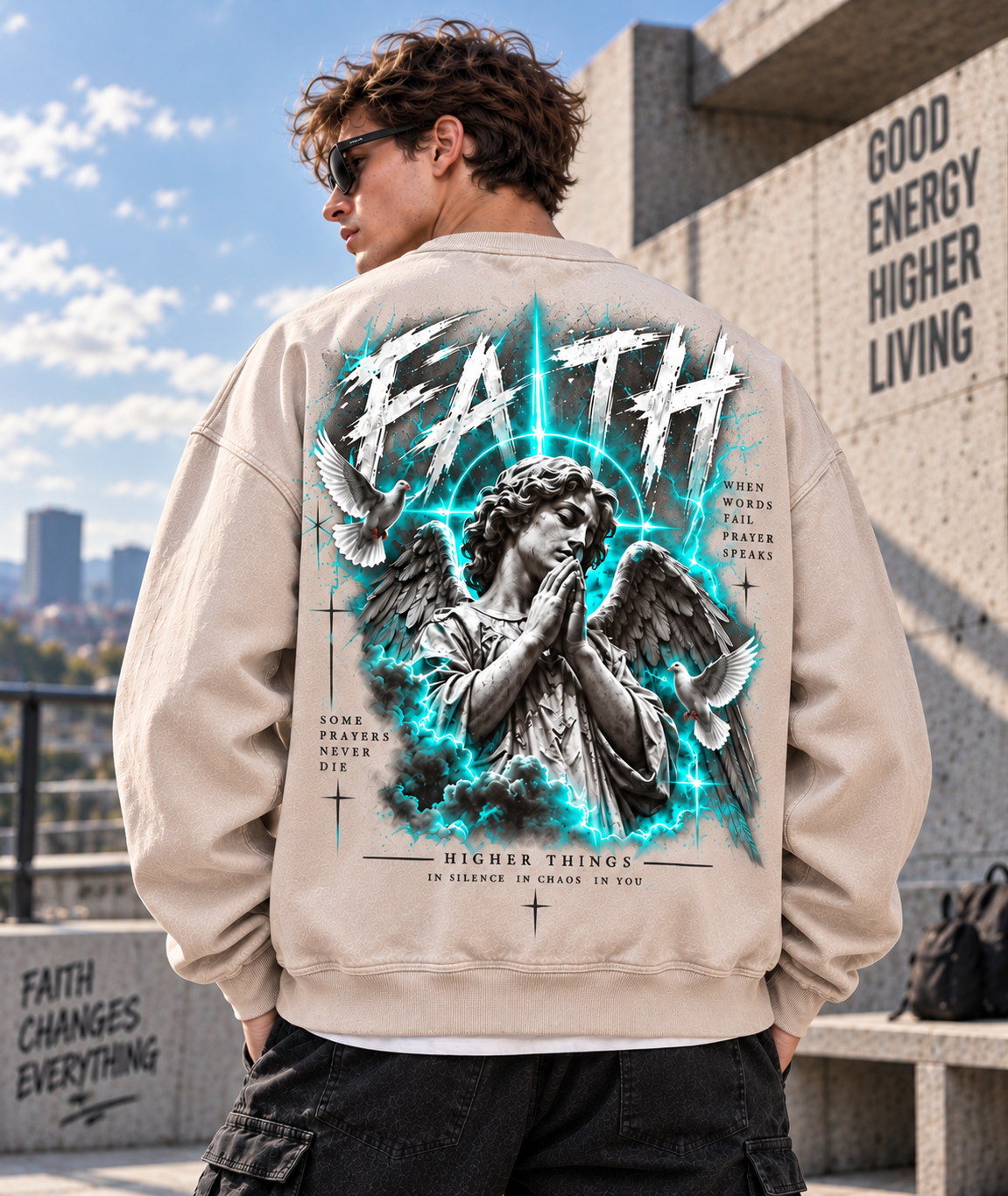 FAITH ANGEL – Higher Things Washed Sweatshirt