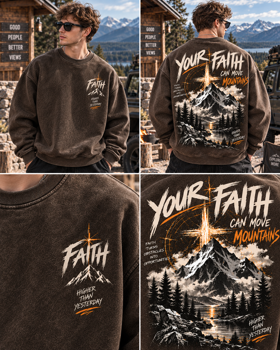 Faith Moves Mountains Vintage Sweatshirt
