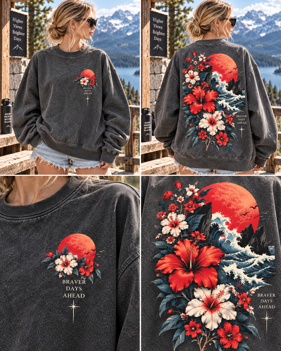 Braver Days Vintage Floral Sweatshirt