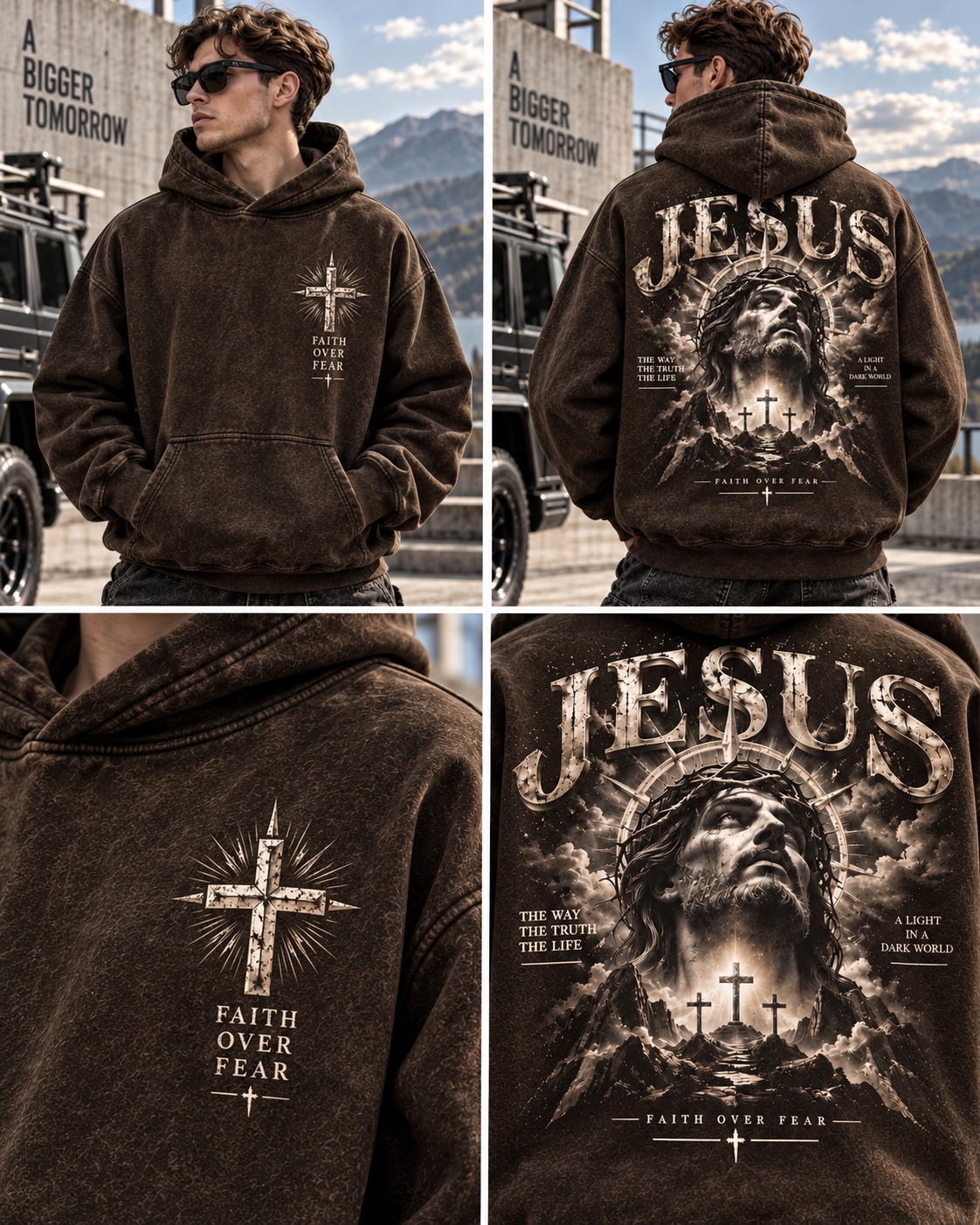 🔥 Jesus Faith Over Fear Vintage Hoodie