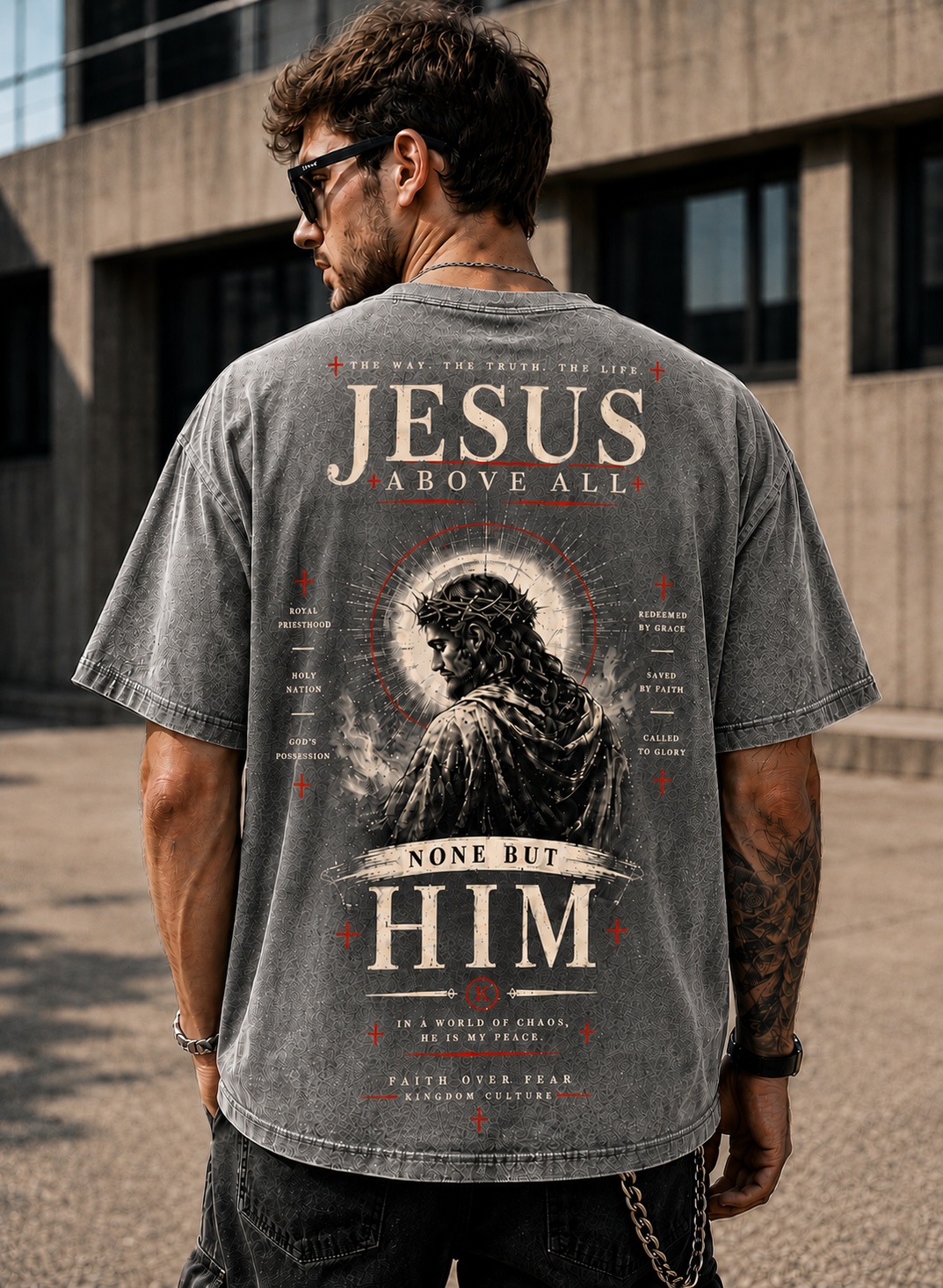 JESUS ABOVE ALL — Vintage Christian T-Shirt