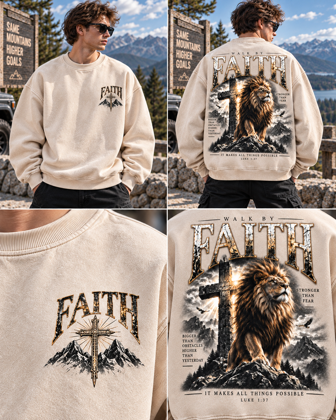 Walk By Faith – Vintage Lion Sweatshirt