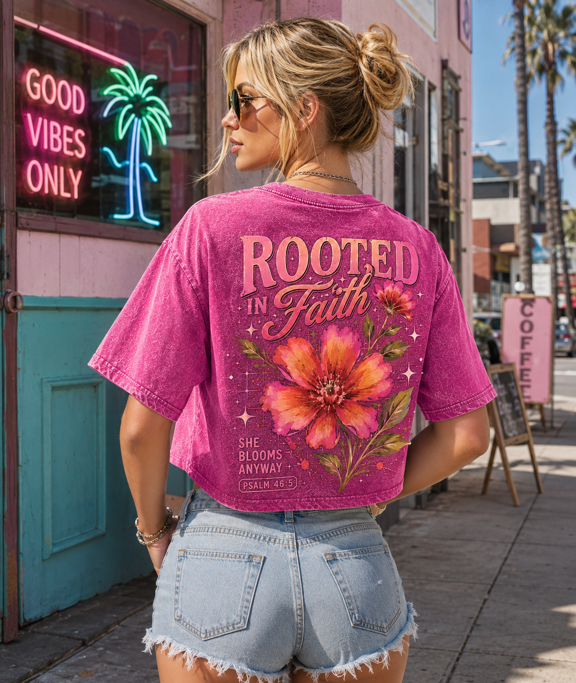Rooted in Faith – Vintage Floral Crop Top