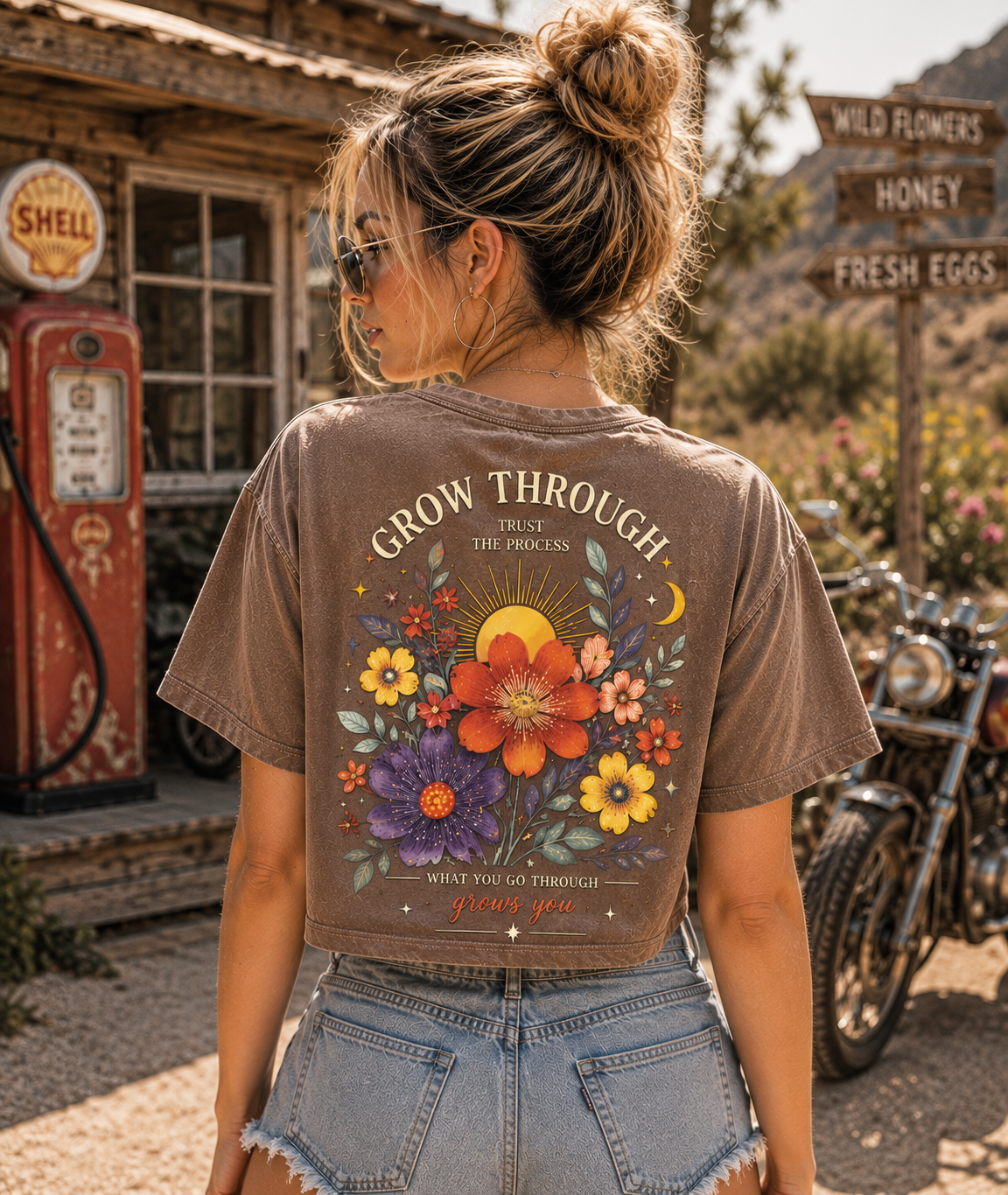 Grow Through Floral Crop Top