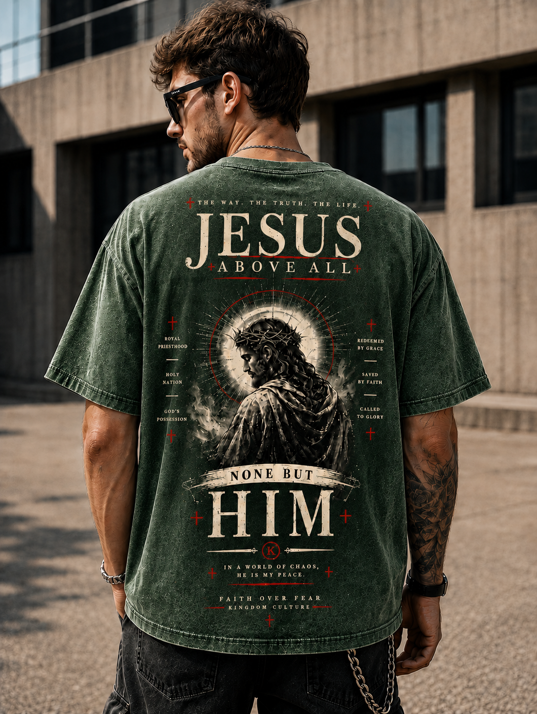 JESUS ABOVE ALL — Vintage Christian T-Shirt