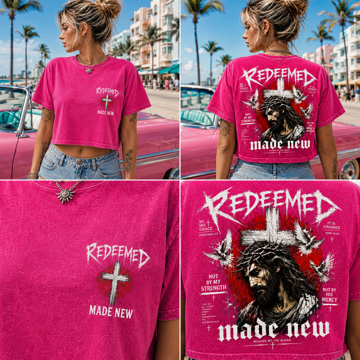 Redeemed Made New – Vintage Christian Crop Tee