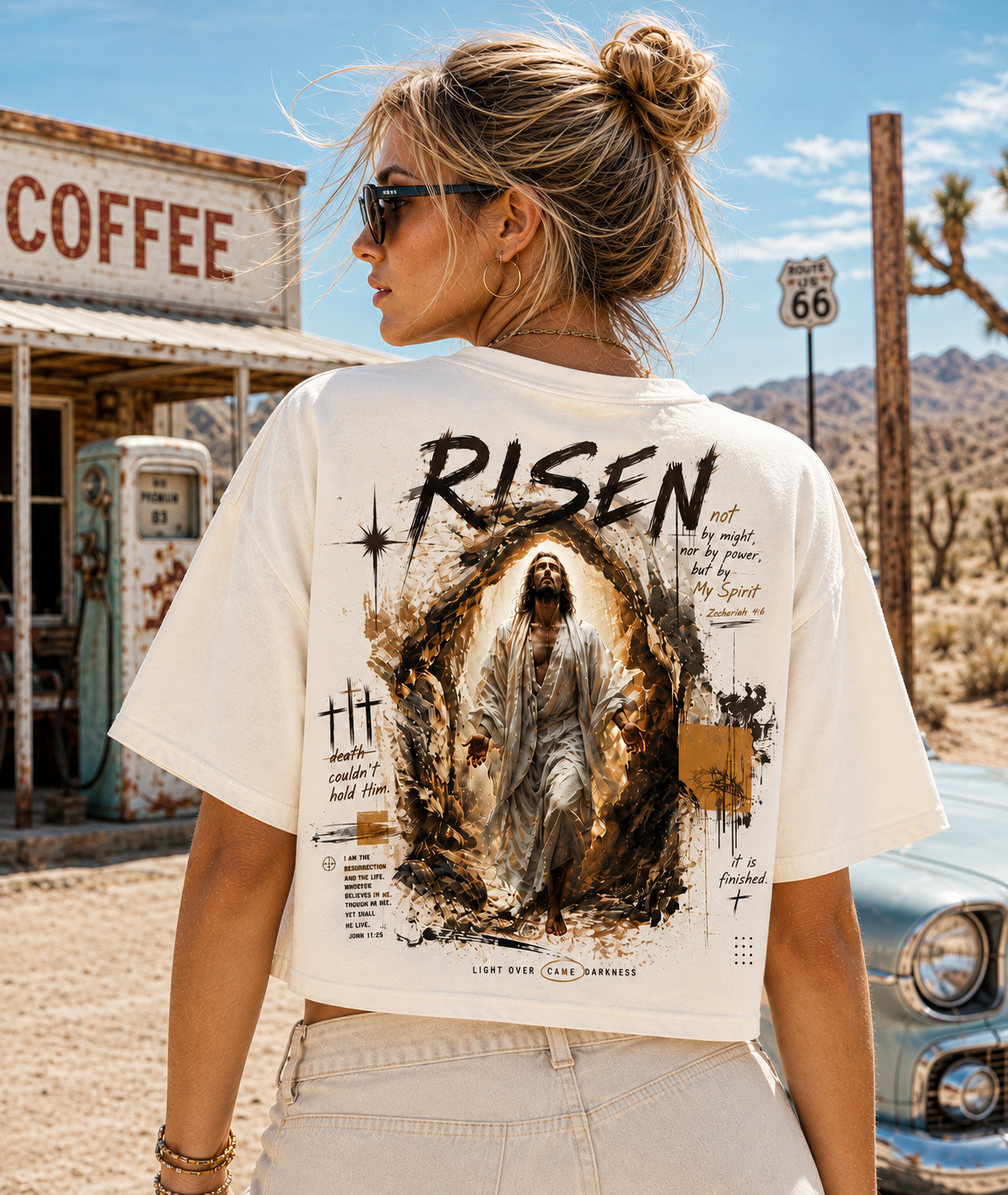 RISEN Faith Graphic Crop Top – Vintage Christian Streetwear