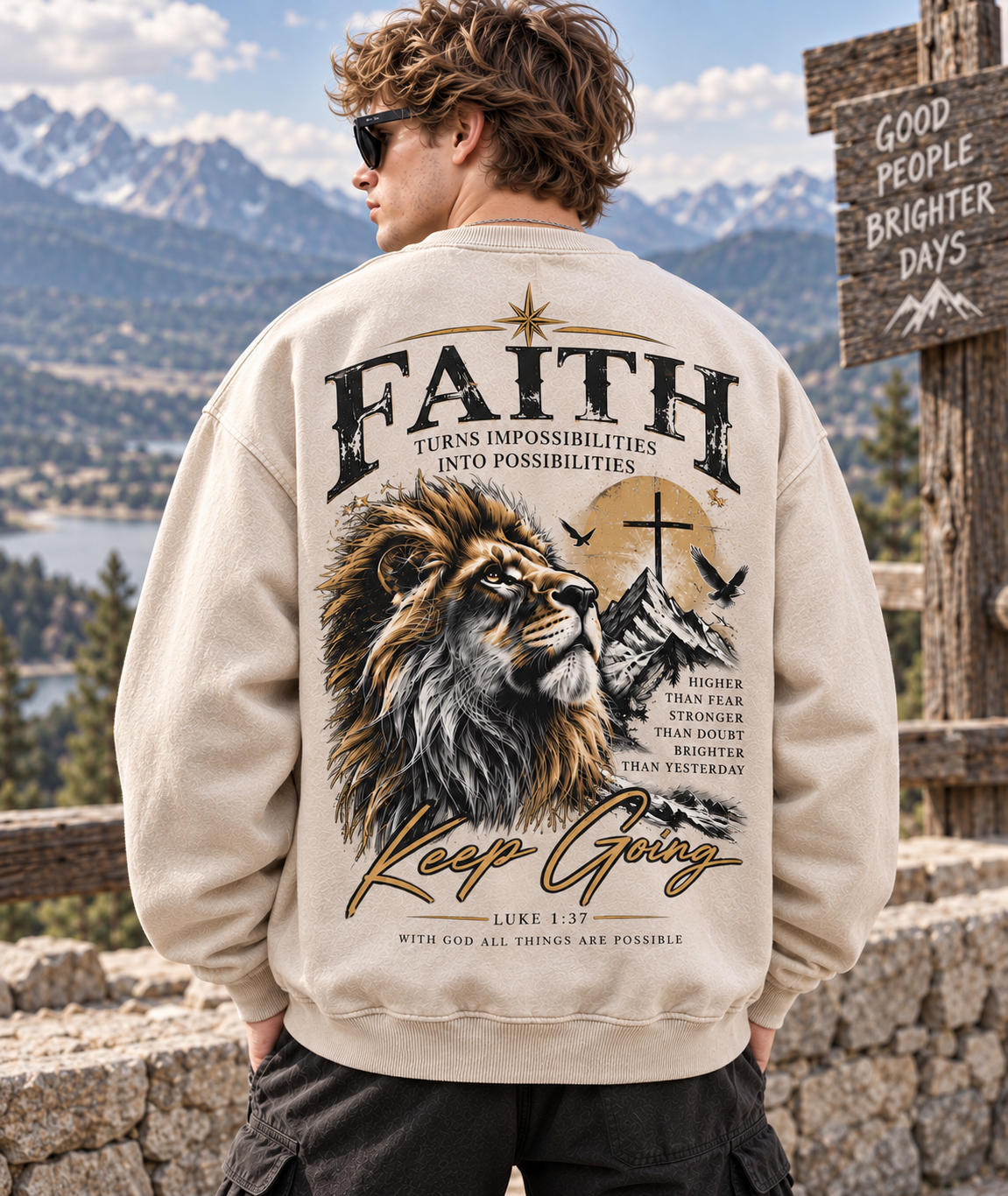 Faith Lion Vintage Sweatshirt