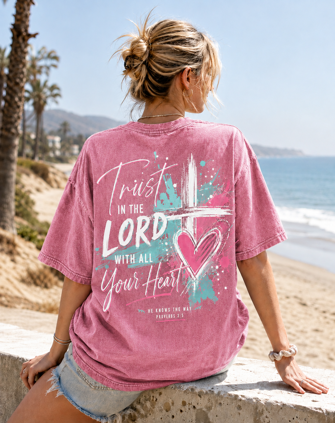 Faith Over Fear Graphic Washed T-Shirt