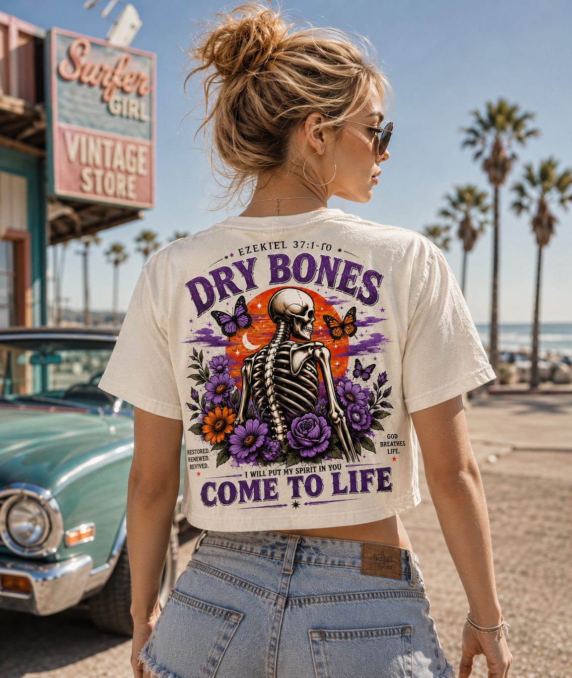 Dry Bones Come to Life – Vintage Graphic Crop Top